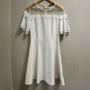 White Lace Dress With Beaded Detailing